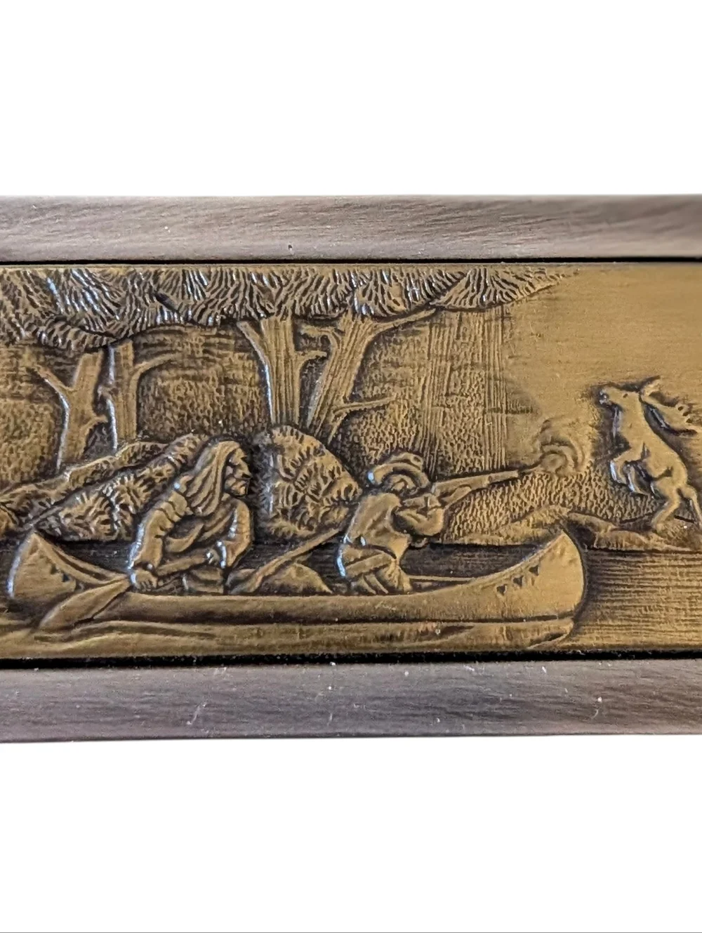 Brushed Steel And Bronze Canoe Money Clip Vintage Hunter Outdoor Classic